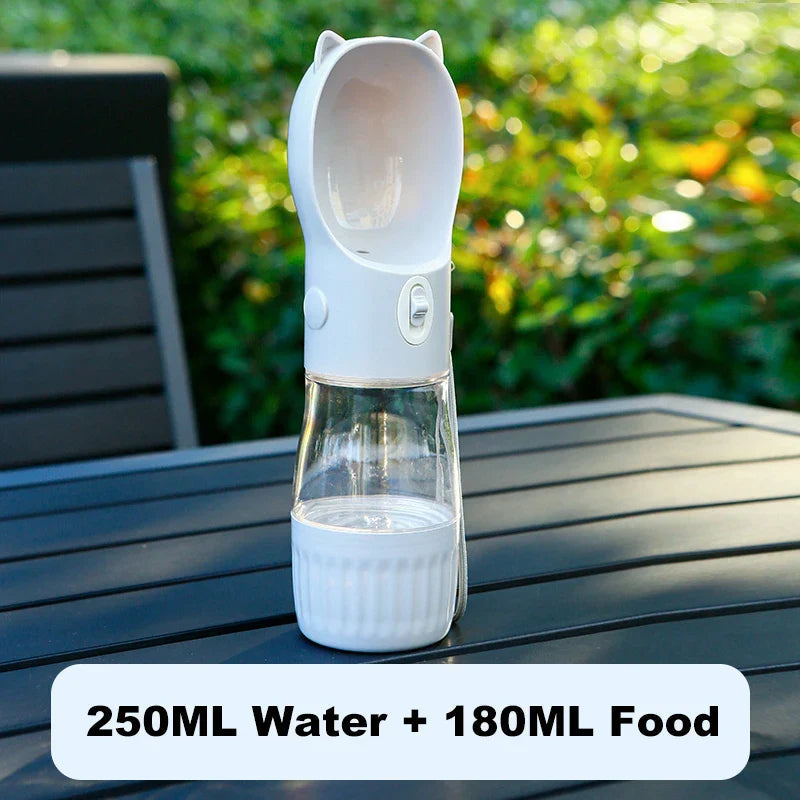 PetHydra Duo Dog Water Bottle with Feeding Bowl | 2-in-1 Outdoor Dispenser | For Small & Large Dogs & Cats