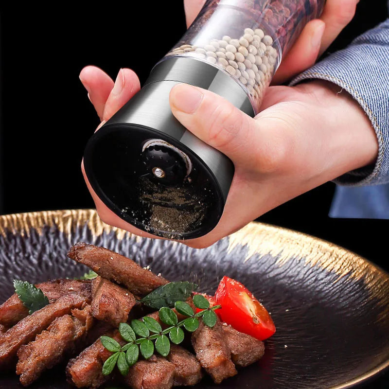 2-in-1 Spice Mill SPICURA DuoMill | Stainless Steel Double Mill for Salt & Pepper | Manual & Stylish