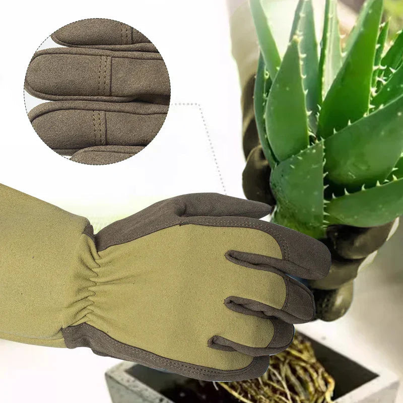 GardenGuard Thorn Gloves | Breathable & Durable Microfiber Leather | For Female Gardeners