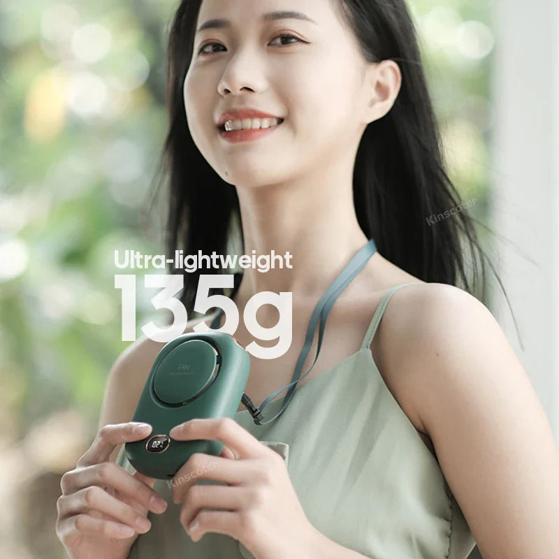 VENTIWISE Mini Fan | 3-Speed Turbo | LED Display & Battery 2000 mAh | Compact & Rechargeable
