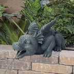 Water spraying dragon statue made of resin Weatherproof Realistic water spray scenes resin garden decoration