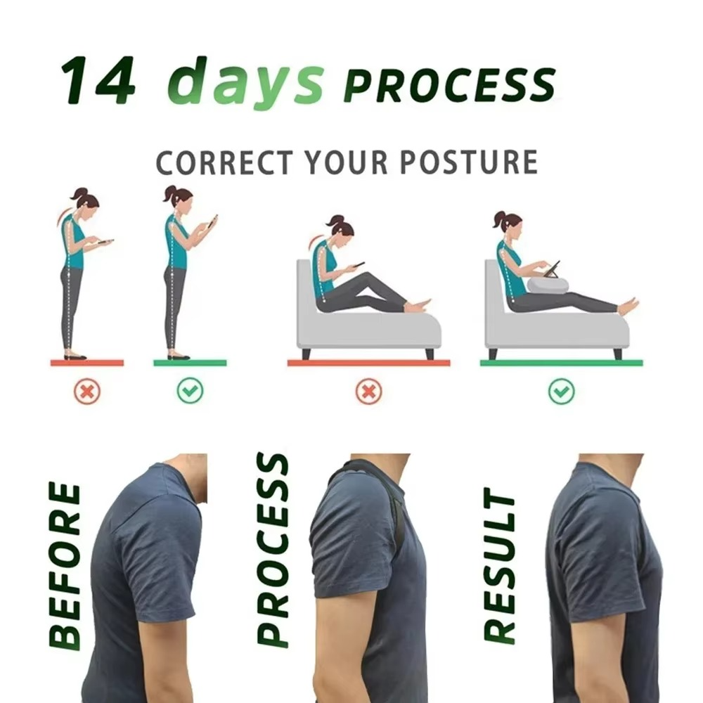 Adjustable Breathable Back Posture Corrector for Improved Shoulder and Spine Alignment