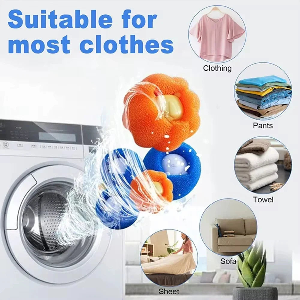 FellFix Cleaning Balls | Set of 5 Pet Hair Removers | For Washing Machine & Dryer | Reusable & Portable