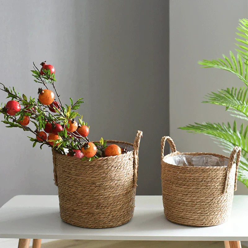 Fibrano Flower Pot Braided | Made of Natural Fibers | Boho & Country Style | 2 Sizes