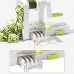 SpiraChef Vegetable Spiralizer | 5-in-1 Spiralizer & Slicer | With Suction Foot & Foldable Design | For Zoodles, Vegetables & Fruits