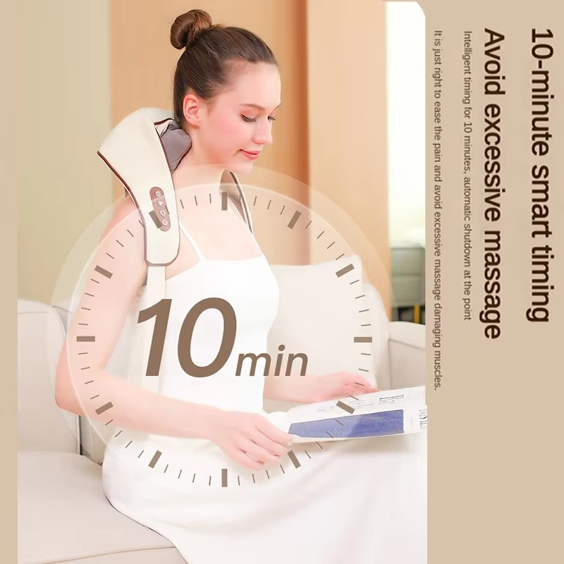 Neck and Shoulder Massager with Deep Tissue Shiatsu and Heat for Pain Relief