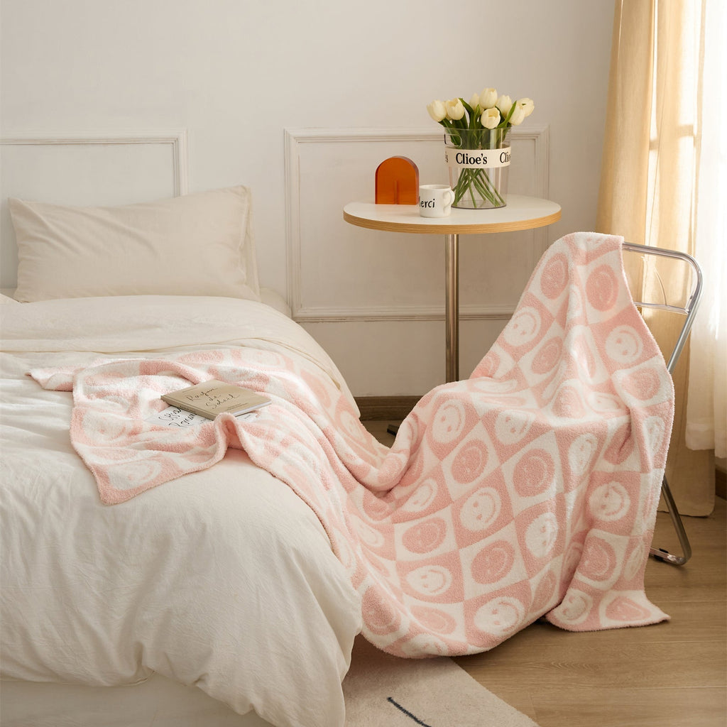 Smiley Checkered Blanket