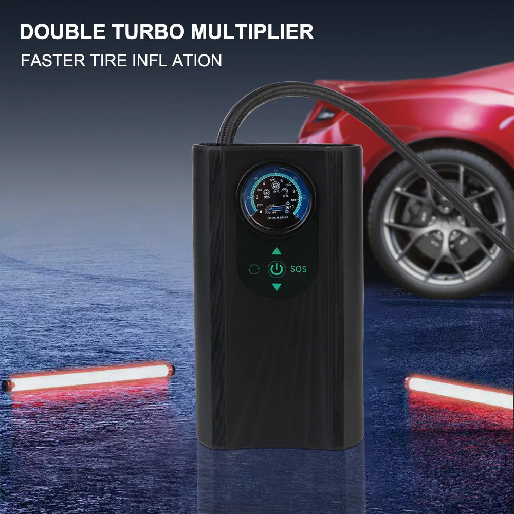 Tire Pump AutoAirX Pro | Portable Compressor 12V | Metal Cylinder | For Car, Motorcycle, Bicycle & Ball