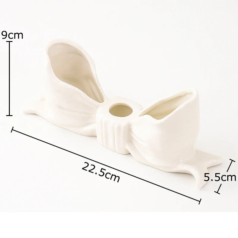 Bowknot-Shaped Ceramic Candle Holder