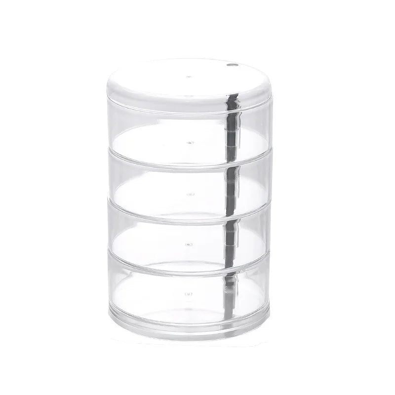 Rotaviva Jewelry Box | 360° Rotatable & Dustproof | 5 Layer Organizer | Transparent & Compact