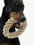 Robust cotton chew ring for dogs
