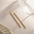 18k Dainty Diamond Tassel Earrings