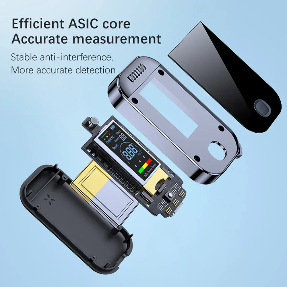 Compact Digital Breathalyzer Keychain with LCD Screen – USB Rechargeable Alcohol Tester for Accurate Measurements