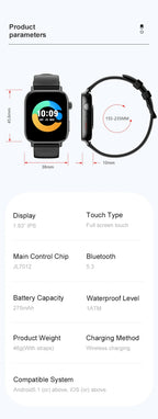 2 In 1 Fitness Tracker Voice Calling Smart Watch