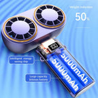 AerisCool Handheld Fan Double-Cooler | 5-Stage Cooling | Rechargeable & Digital Display