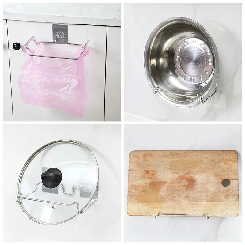 ClipBin Waste Holder | Stainless Steel Clip for Garbage Bags | No Drilling | For Kitchen & Bathroom