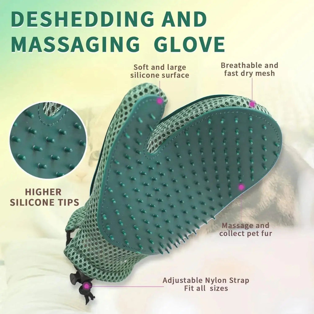 Pawrella 2-in-1 Pet Glove | Coat Care & Hair Removal in one | For cats & dogs | Silicone nubs | Washable