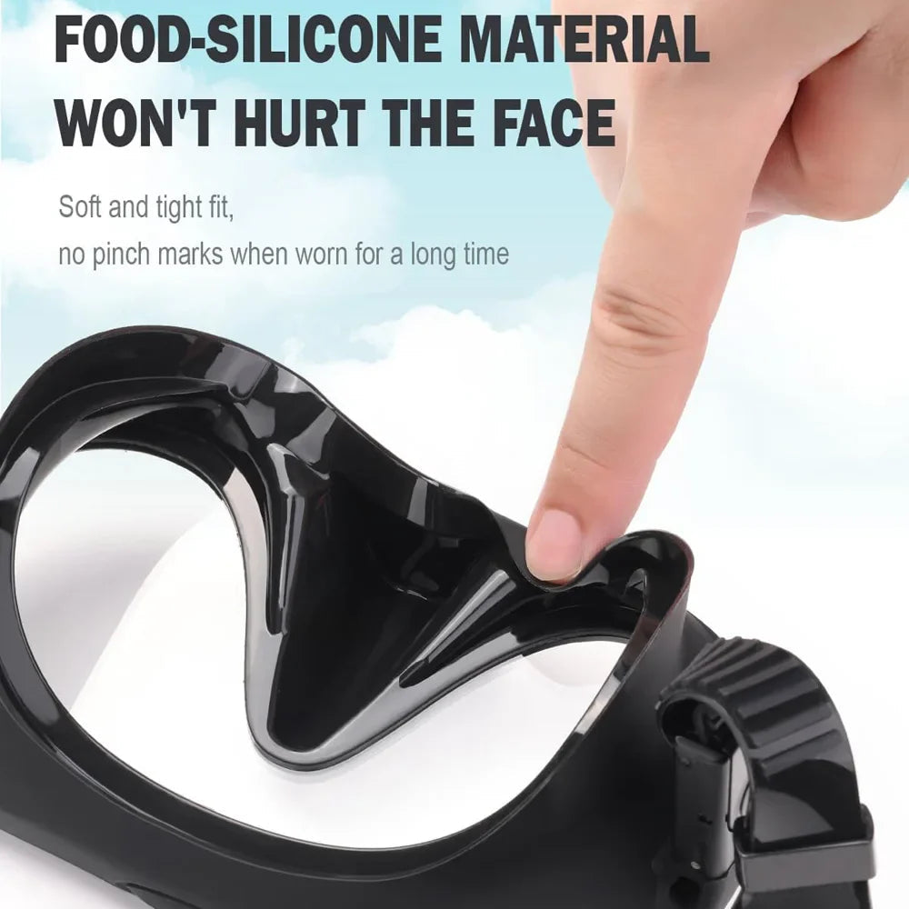 Mareon diving mask with snorkel | 180° panoramic view | anti-leak & HD glass | food-grade silicone