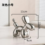 Nordic Ceramic Balloon Dog Sculpture Gold Animal Decorations Statue Living Room Ornaments Creative Desktop Ornament Home Decor