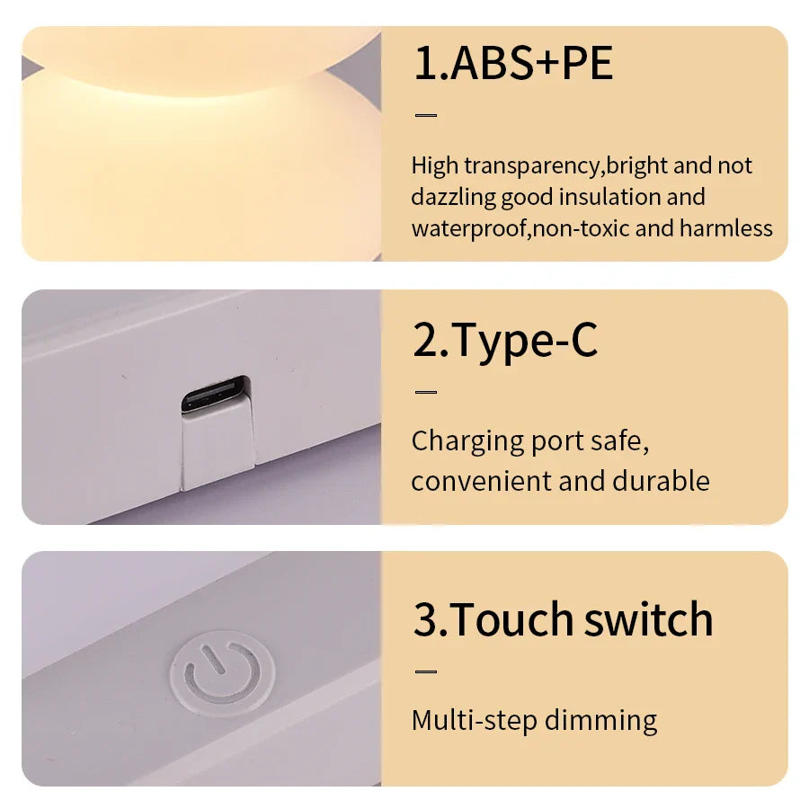 AuraGlow LED table lamp | 16 RGB colors & warm white | Touch dimming | USB operation | 3W