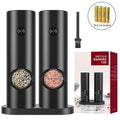 2 Pieces Electric Salt and Pepper Mill with Adjustable Grinding Degree, Refillable Mill, Battery-Powered Kitchen Gadget
