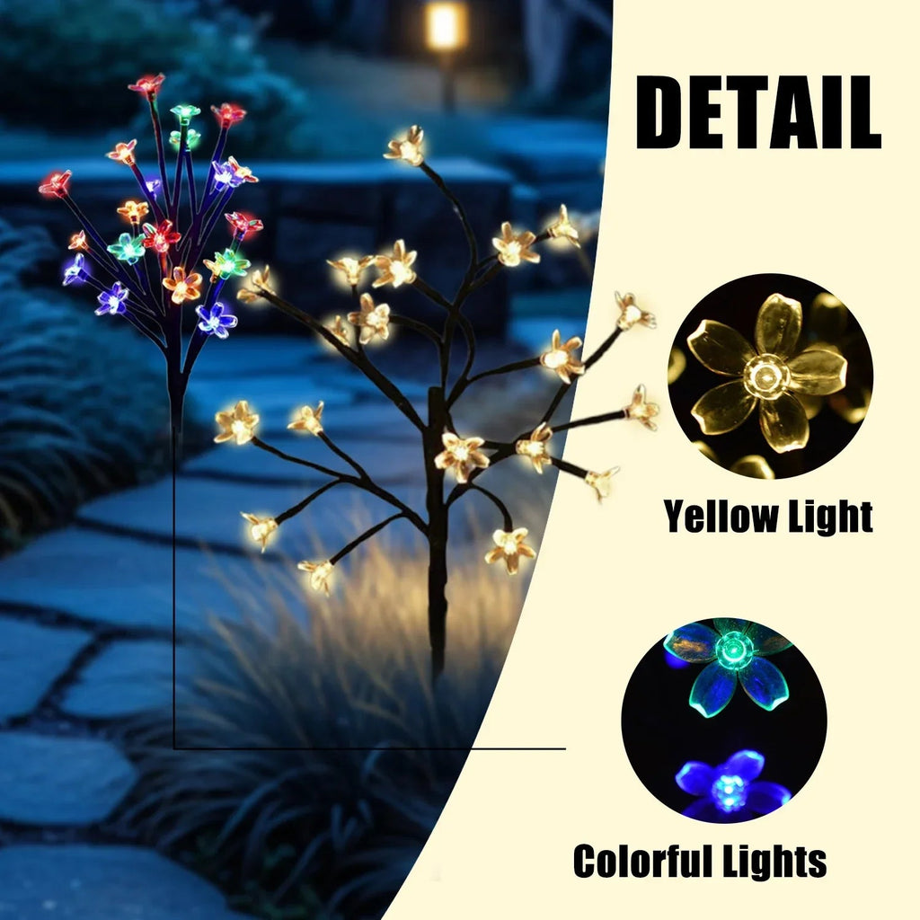 Sakura Tree Solar Flower Pathway Outdoor Lights