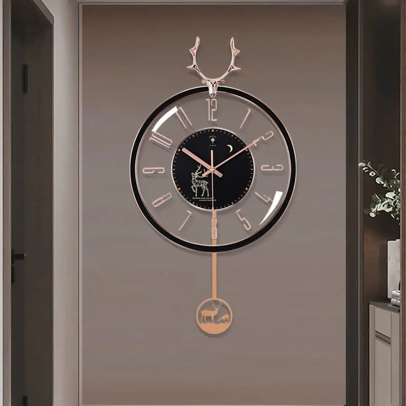 Luxurious silent wall clock – Modern design with large dial for living room