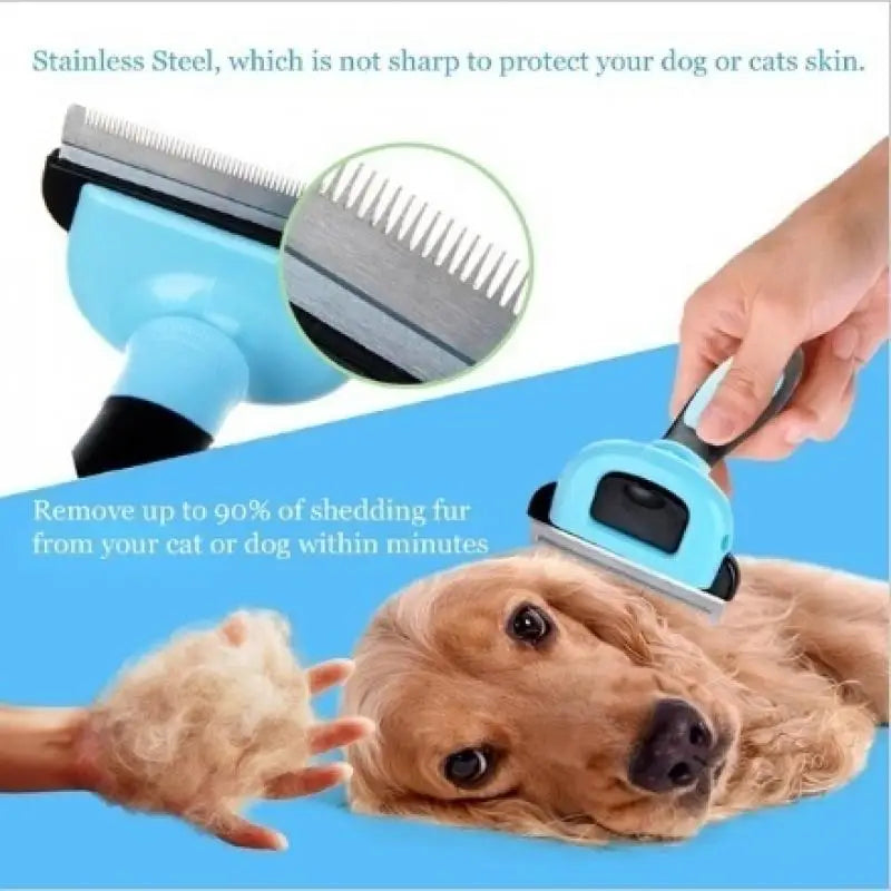 FellZart Undercoat Brush for Dogs & Cats | Double-Sided & Replaceable Blade | De-Shedding & Hair Removal