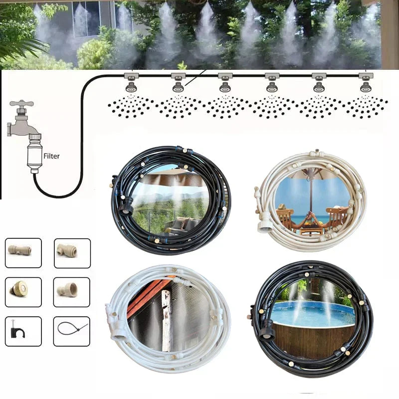 Irrigation system for the garden – Drip irrigation kit with adjustable spray head and accessories