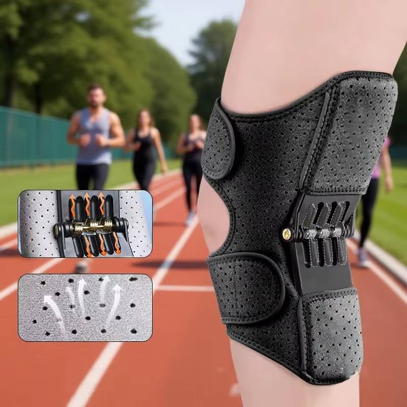 Adjustable Knee Support Brace with Power Rebound Springs for Joint Relief and Stability