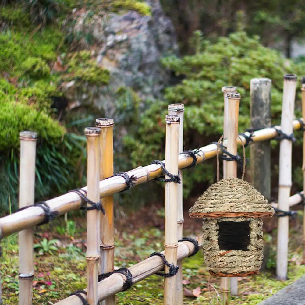 Rustic Natural Wicker Outdoor Birdhouse