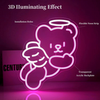 Charming Bear Neon Light with Dimmer - USB Powered Wall Decor