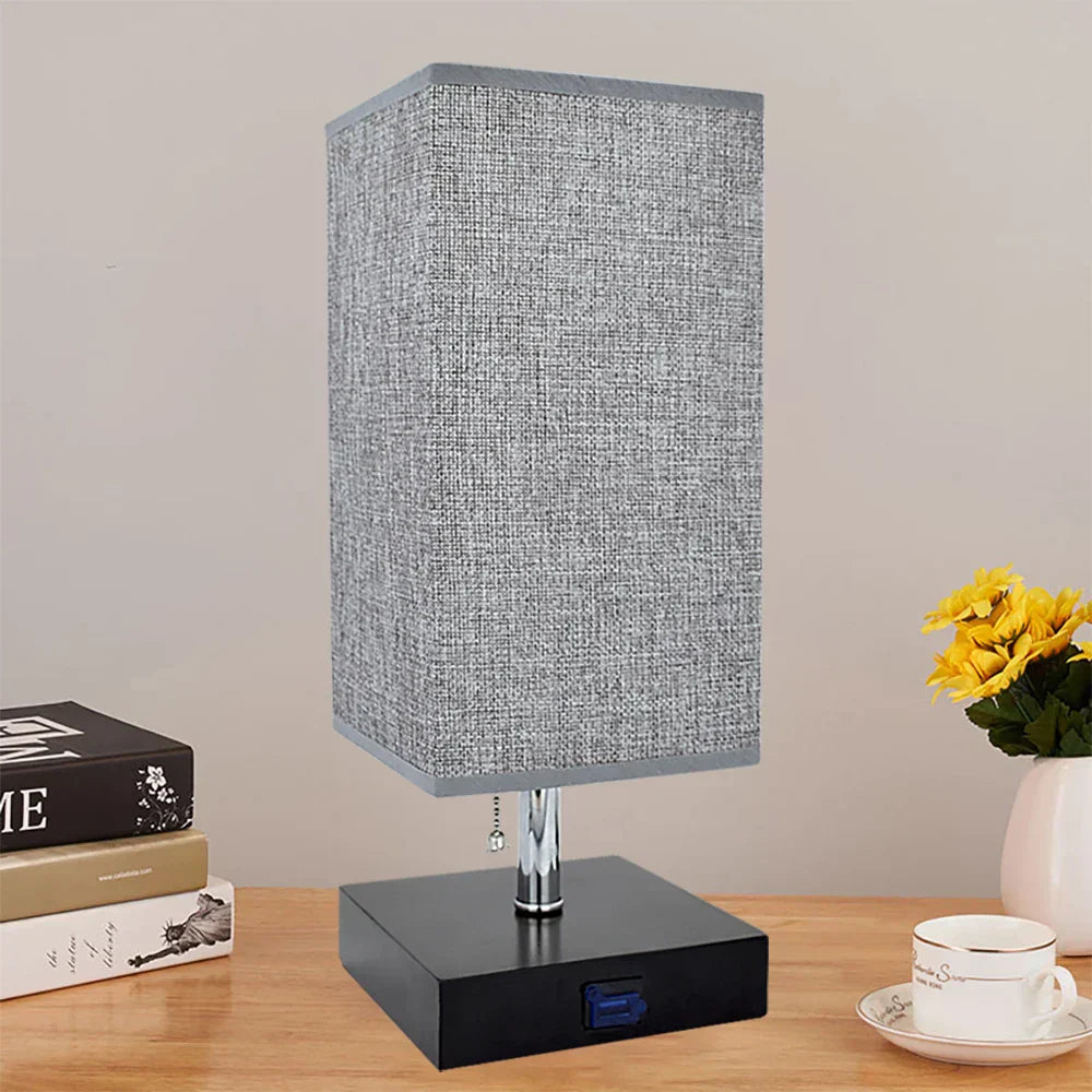 Subtle bedside lamp with elegant light and USB