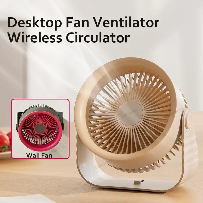 Brisano Mini Fan | 3600 mAh Battery | 4 Levels & USB | Compact & BPA-free