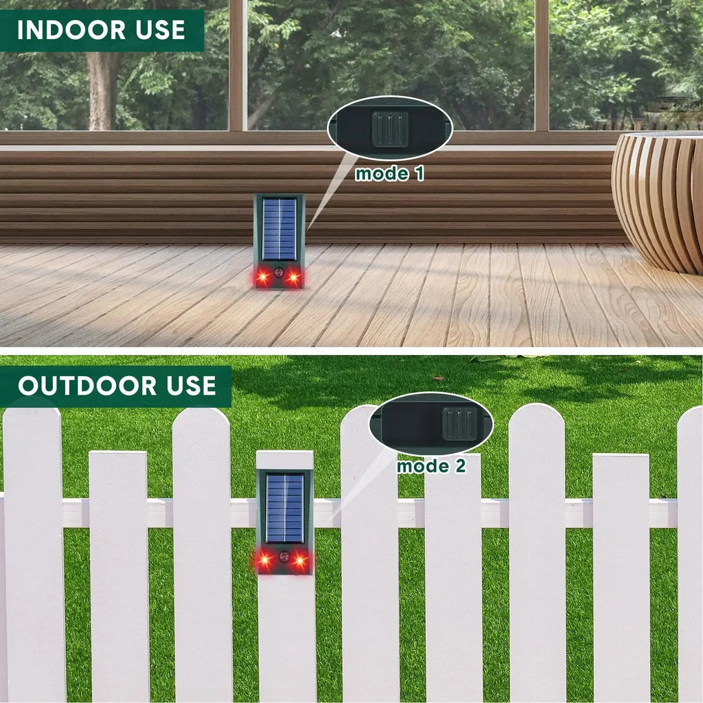 SolarGuardix Ultrasonic Bird Repeller Solar | With LED & Motion Sensor | Waterproof IP58 | 600 m² Coverage