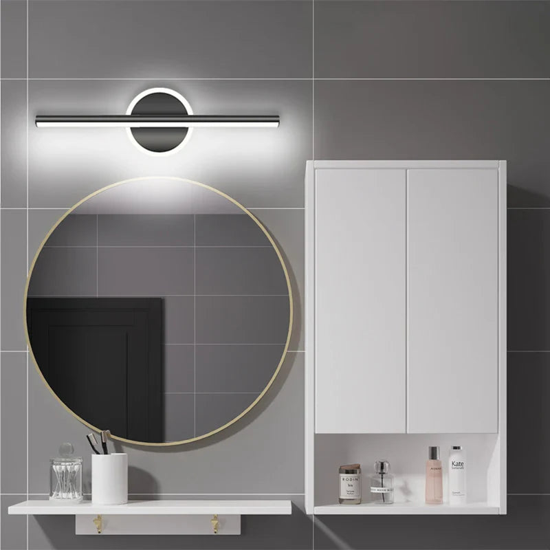 LED Wall Light LineaLux | Black & Gold | 40/60/80 cm | Warm, Cold & Three-Color Light | Modern Mirror & Wall Lighting