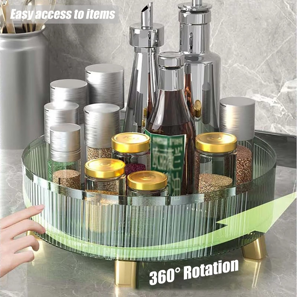 Clear Rotating Makeup Organizer for Easy Access & Display