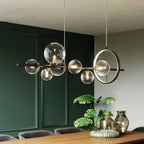 Modern creative metal chandelier lighting: 7/10 clear glass bubbles, long round design with G9 light socket