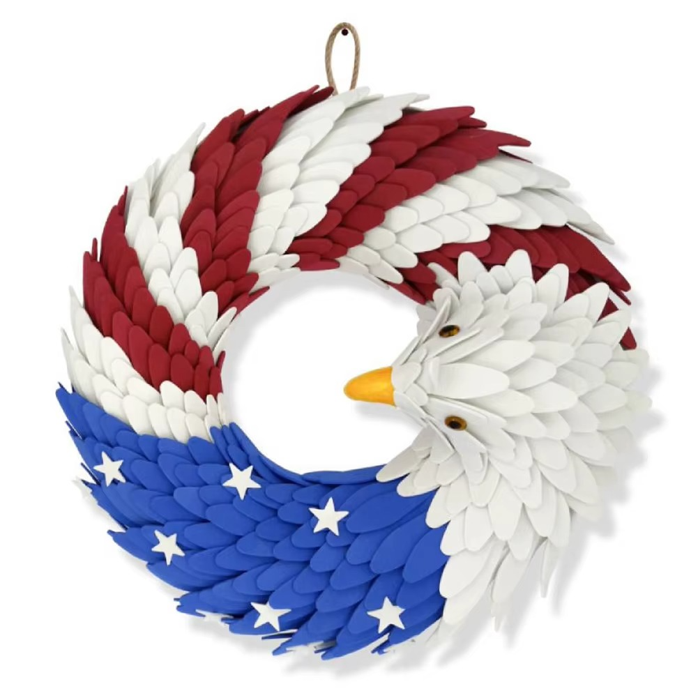 Patriotic Eagle American Flag Wreath for Independence Day