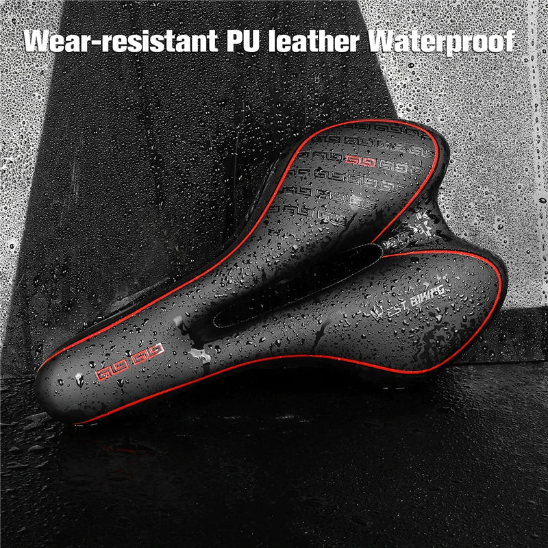 Gel Comfort Bicycle Saddle – The Most Comfortable Bike Seat for Road and MTB, Lightweight PU Leather, Gel + Foam Padding, 27cm x 16cm