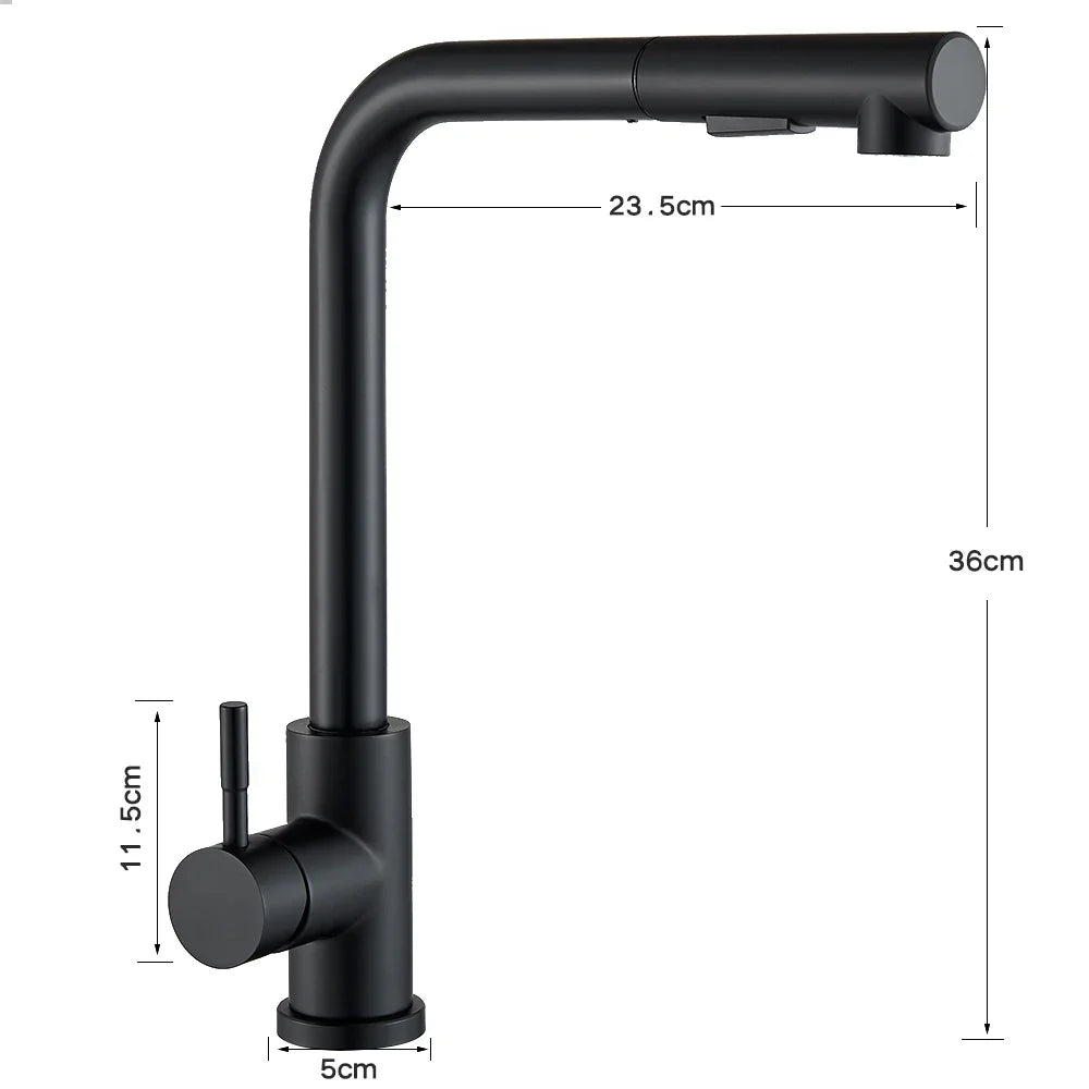FlexiJet Black extendable kitchen faucet