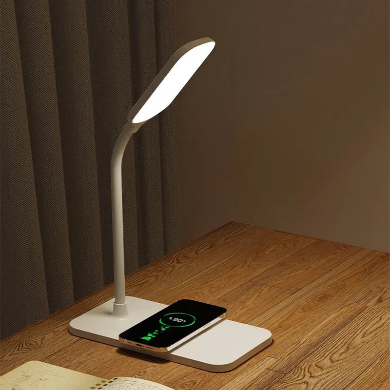 Velura LightDock LED Desk Lamp | With Wireless Charger & USB Port | Touch Dimming & Eye-Friendly | Modern