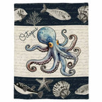 Octopus Shell Starfish Throw Blanket