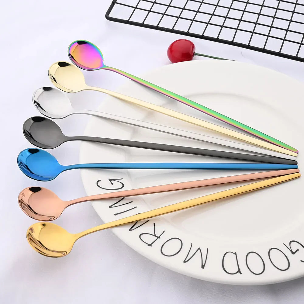 Golden 6-piece Long Handle Spoon Set
