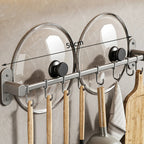 CookEase Kitchen Wall Shelf – Multifunctional Organizer for Lids, Spatulas & Kitchen Utensils
