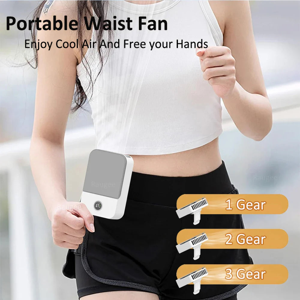 Ventixo AirGo Portable Mini Fan | 3-in-1 Neck & Waist Fan | 3 Speeds | Bladeless Design | USB-C Charging Function | 2000 mAh Battery