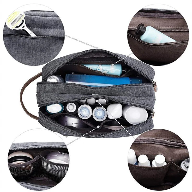 Traveluxe Culture & Cosmetic Bag | Water Repellent | Premium Leather Handle