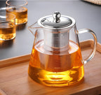 Teekanne Claritéa | Borosilicate glass | With stainless steel filter & wooden lid | Heat resistant & dishwasher safe