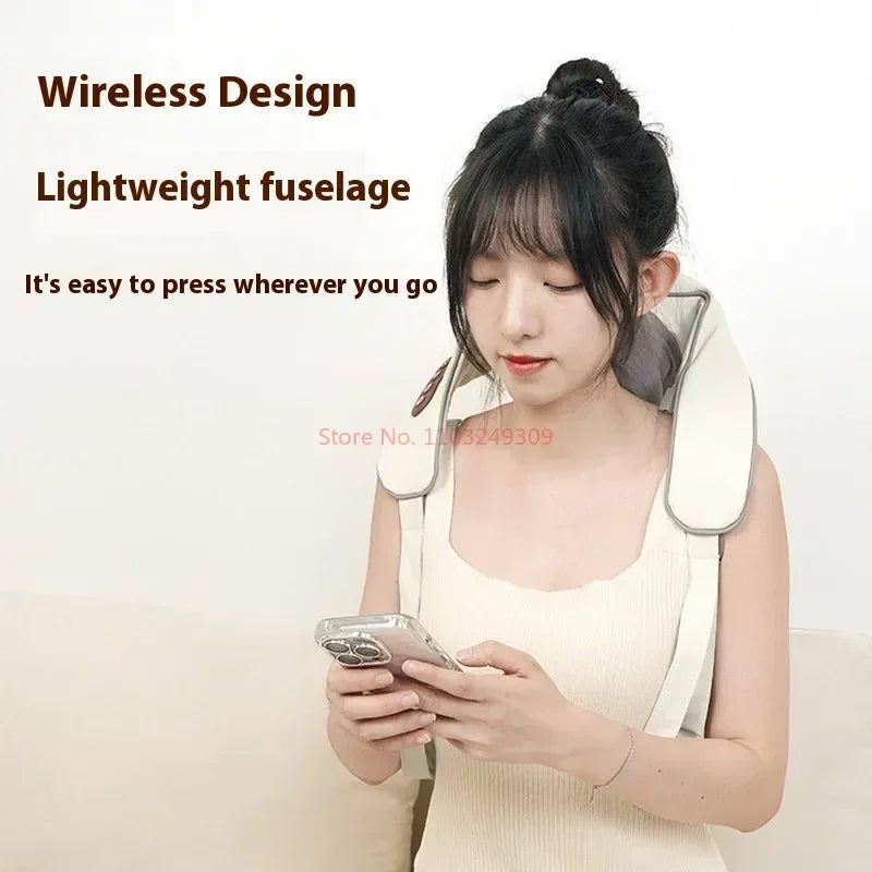 Shoulder & Neck Massager RelaxaShawl | 26W BLDC Kneading Massage with Heating Function | Wireless & Rechargeable