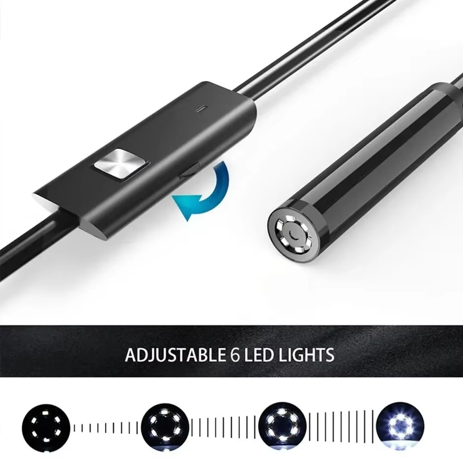 High-Resolution 0.276 inches TYPE-C Flexible Inspection Camera with 6 Adjustable LEDs